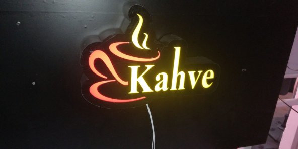 Kahve Tabelası 3d Led Tabela Neon Etkili Işıklı Depo Reklam İstanbul - 3