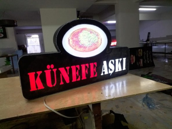 Künefe Aşkı tabelası 3D led tabela neon etkili ışıklı tabela kutu harf depo reklam kartal istanbul - Resim 2