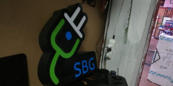 SBG Elektrik Priz Tesisatçı Tabelasi 3D Led Neon Etkili Işıklı En Ucuz Tabela Kutu Harf Depo Reklam ürün görseli
