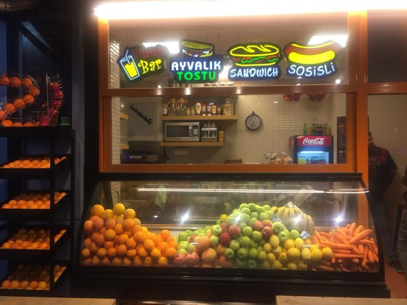 Vitamin Bar Ayvalik Tost Sosisli 3D Led Neon Etkili Işıklı En Ucuz Tabela Kutu Harf Depo Reklam