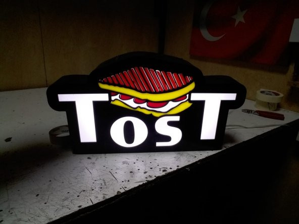Tost Tabelası 3D Led Neon Etkili Işıklı Tabela Kutu Harf En Ucuz Tabela İmalattan Satışa Kişiye özel ürün görseli