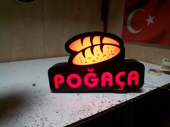 Poğaça Tabelası 3D Led Neon Etkili Işıklı Tabela Kutu Harf Depo Reklam Tabela Kartal İstanbul Atalar ürün görseli 1