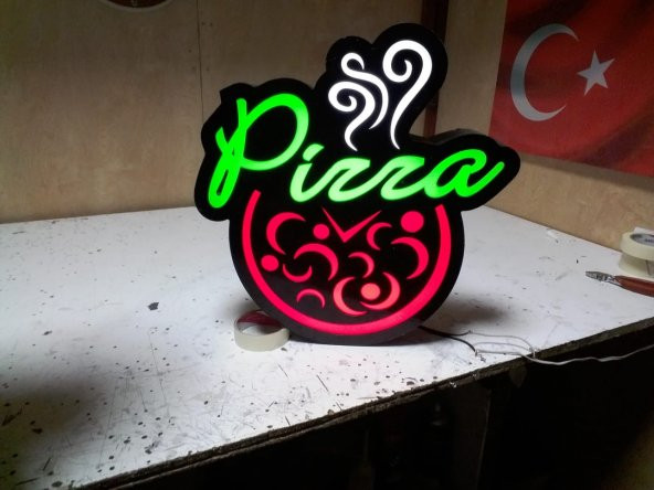 Pizza Tabelası 3D Led Neon Etkili Işıklı Tabela Kutu Harf Depo Reklam Tabela Tüm Türkiyeye Tabela - 2