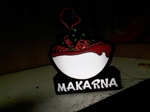 Makarna Tabelası 3D Led Neon Etkili Işıklı Tabela Kutu Harf Depo Reklam Tabela İmalattan Satışa ürün görseli
