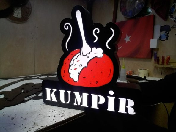 Kumpir Tabelası 3D Led Neon Etkili Işıklı Tabela Kutu Harf Depo Reklam Tabela Firmanıza Özel Tabela - Resim 2
