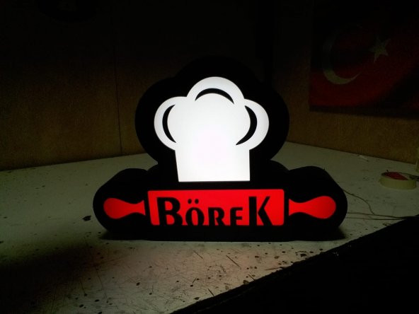 Börek Tabelası 3D Led Neon Etkili Işıklı Tabela Kutu Harf Tabela En Uygun Tabela İstanbul Kartal - 1