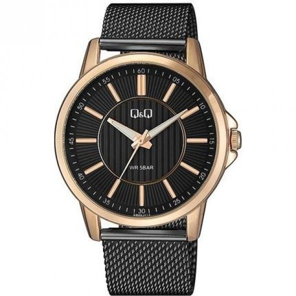 Q&Q QB66J412Y Siyah Kordon Bakır Kasa Erkek Kol Saati - 2