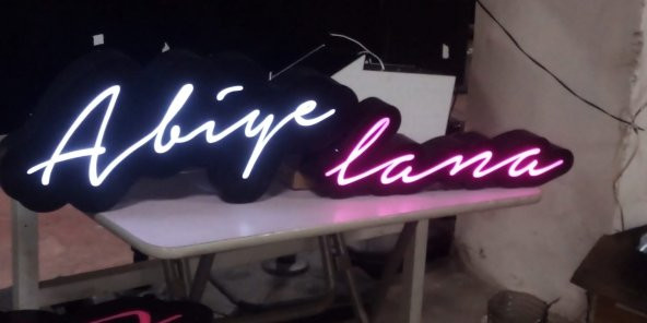 Abiye Lana Tabela 3D Led Neon Etkili Işıklı Tabela Kutu Harf İmalattan Satışa Butik Özel Tabela ürün görseli