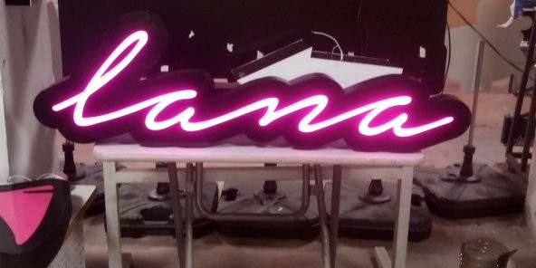 Abiye Lana Tabela 3D Led Neon Etkili Işıklı Tabela Kutu Harf İmalattan Satışa Butik Özel Tabela - Resim 2