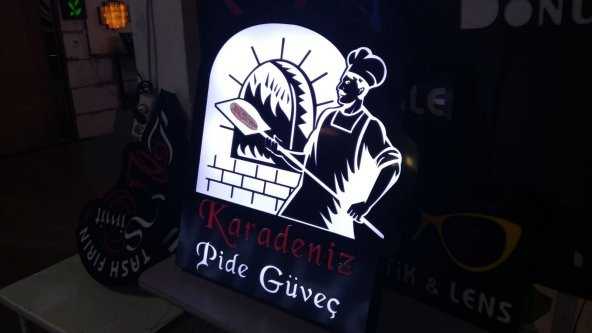Pideci Tabelası 3D Led Neon Etkili Işıklı Tabela Kutu Harf Depo Reklam İstanbul Kartal Butik İşler