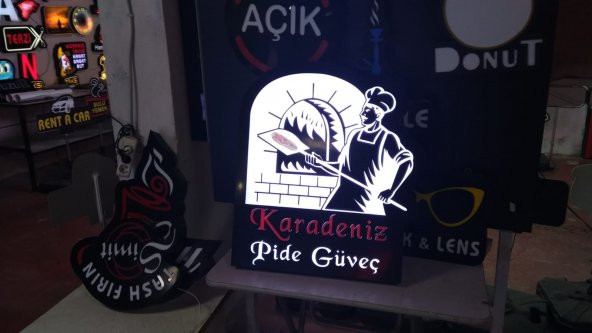 Pideci Tabelası 3D Led Neon Etkili Işıklı Tabela Kutu Harf Depo Reklam İstanbul Kartal Butik İşler - 3