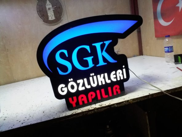 Sgk Gözlük Tabelası 3D Led Neon Etkili Işıklı Tabela Kutu Harf Depo reklam Gözlükçü Tabelası Kartal - Resim 2