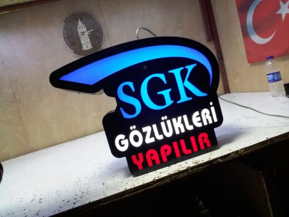 Sgk Gözlük Tabelası 3D Led Neon Etkili Işıklı Tabela Kutu Harf Depo reklam Gözlükçü Tabelası Kartal - Resim 3