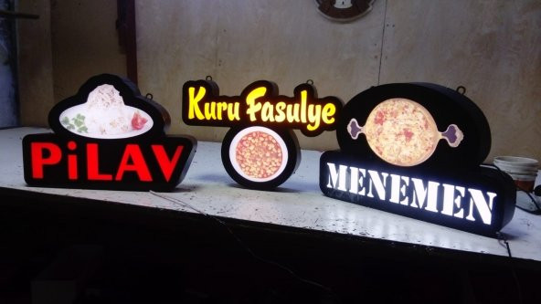 Pilav Menemen Kuru Tabelası 3D Led Neon Etkili Işıklı Led Tabela Depo Reklam Tabela Atalar Kartal - Resim 2