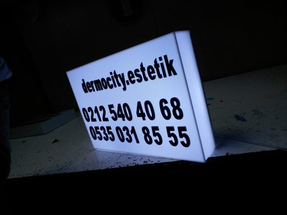 Dermocity Estetik ve Telefon Numara Tabelası 3D Led Neon Etkili Işıklı Tabela Kutu Harf Depo Reklam - 3