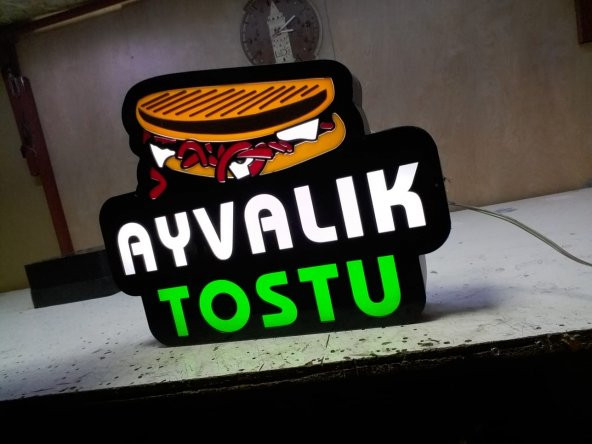 Ayvalık Tostu 3D Led Neon Etkili Işıklı Tabela Kutu Harf Depo Reklam Tabela Yemek Tabelaları Butik - 2