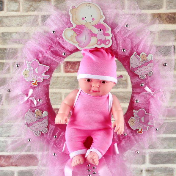 Kapı Süsü Yenidoğan Kız Et Bebekli Tüllü - 6