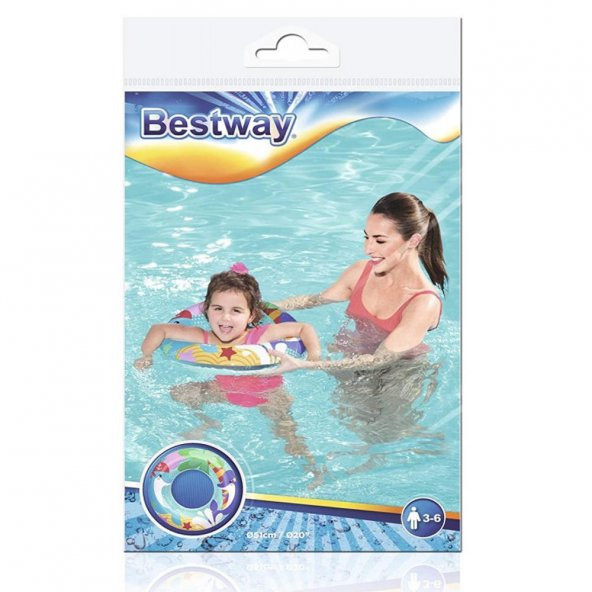 Bestway Renkli Balık Desenli Can Simidi 51 Cm. - 4