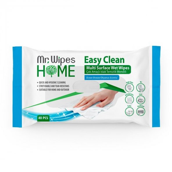 Mr. Wipes Home Easy Clean Temizleme Mendili Okyanus Esintisi 40 Adet