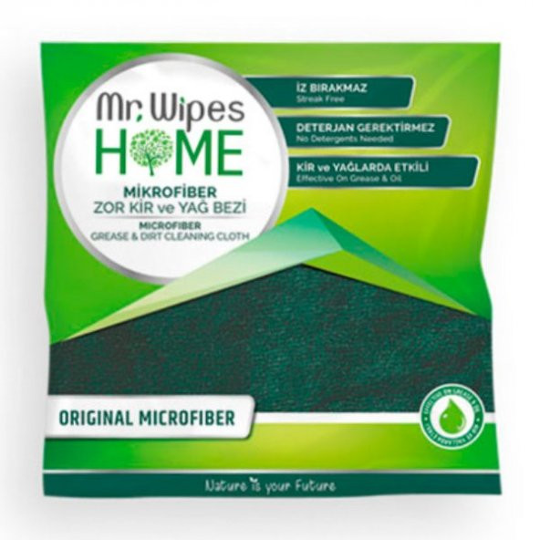 Mr. Wipes Home Antibakteriyel Mikrofiber Zor Kir ve Yağ Bezi 40x40 cm