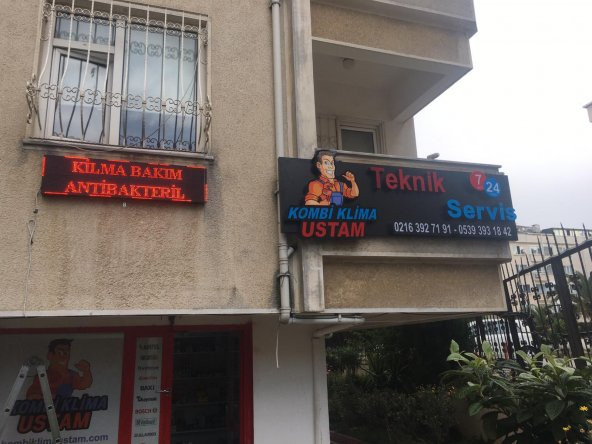 Kutu Harf Tabela Kompozit LED Işıklı Kombi Klima Teknik Servis Tabelası 30x45 cm Pleksiglass Tabela - 2