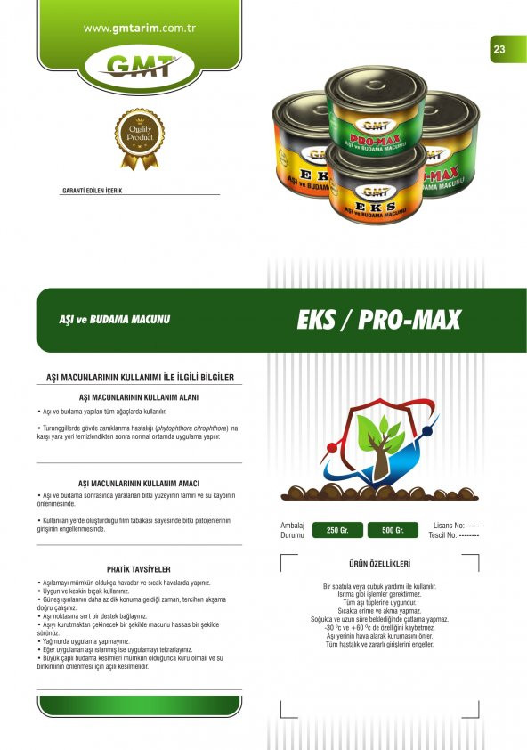 GMT PRO-MAX 500 Gr Aşı ve Budama Macunu 2 Adet - 2