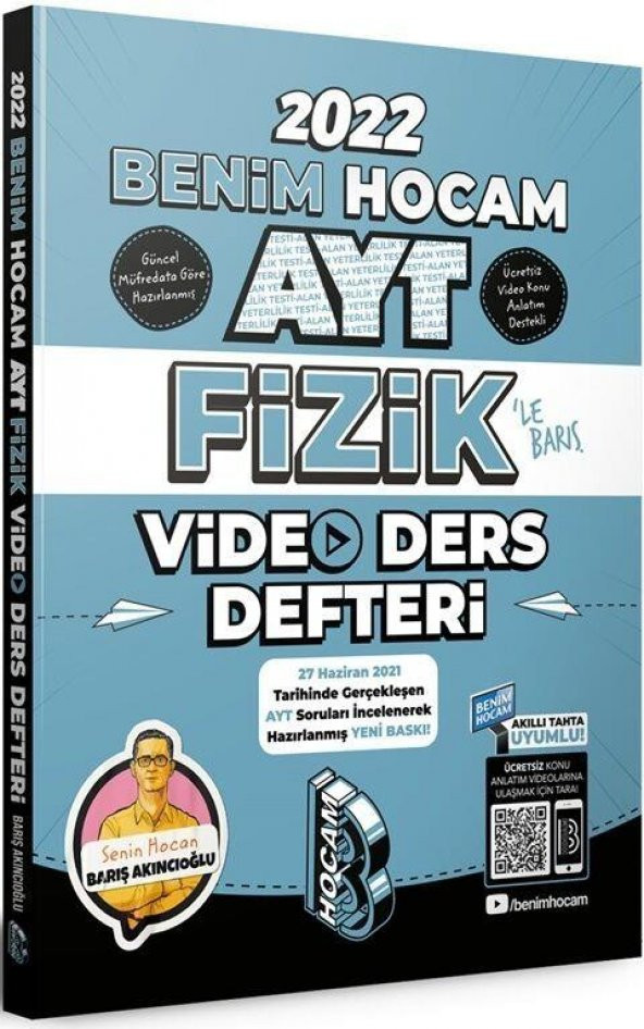 Benim Hocam Yayınları 2022 AYT Fizik Video Ders Defteri - Barış Akıncıoğlu - 1