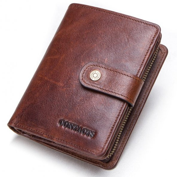 Contacts Trifold Hakiki Deri Rfid Korumalı Cüzdan - Marsala - 3