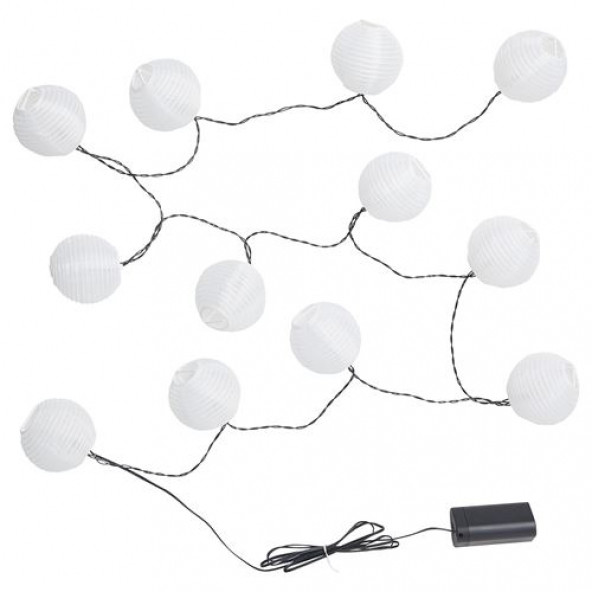 IKEA SOLVINDEN BAHÇE LED AYDINLATMA ZİNCİRİ FENER BEYAZ PİLLİ - 2