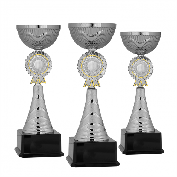 Başarı Derece Ödül Kupası - K4 Metal Kupa 34 cm - Baskılı - Gümüş