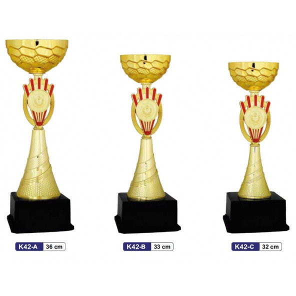 Başarı Derece Ödül Kupası - K42 Metal Çanak Kupa 36 cm - Baskılı