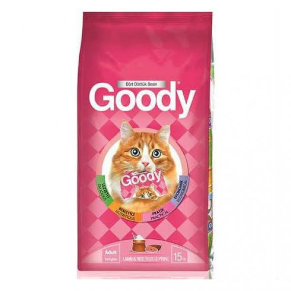 Goody Kuzu Etli Pirinçli Yetişkin Kedi Maması 15 kg
