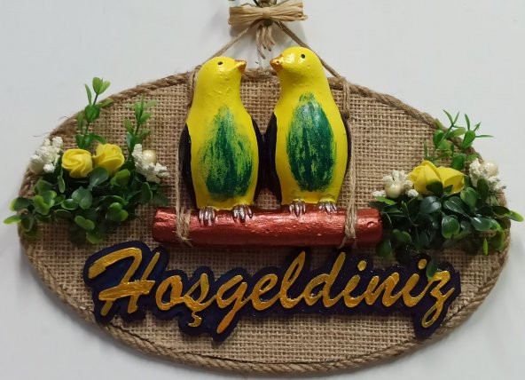 Muhabbet Kuşlu Hoşgeldiniz Kapı Süsü - 2