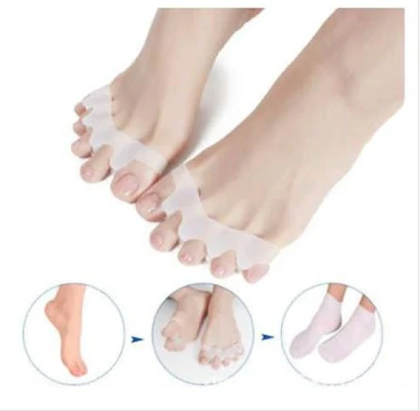 Ayak 5 Parmak Ayıran Silikon Bunyon Ayırıcı Makara Halluks Valgus - 2