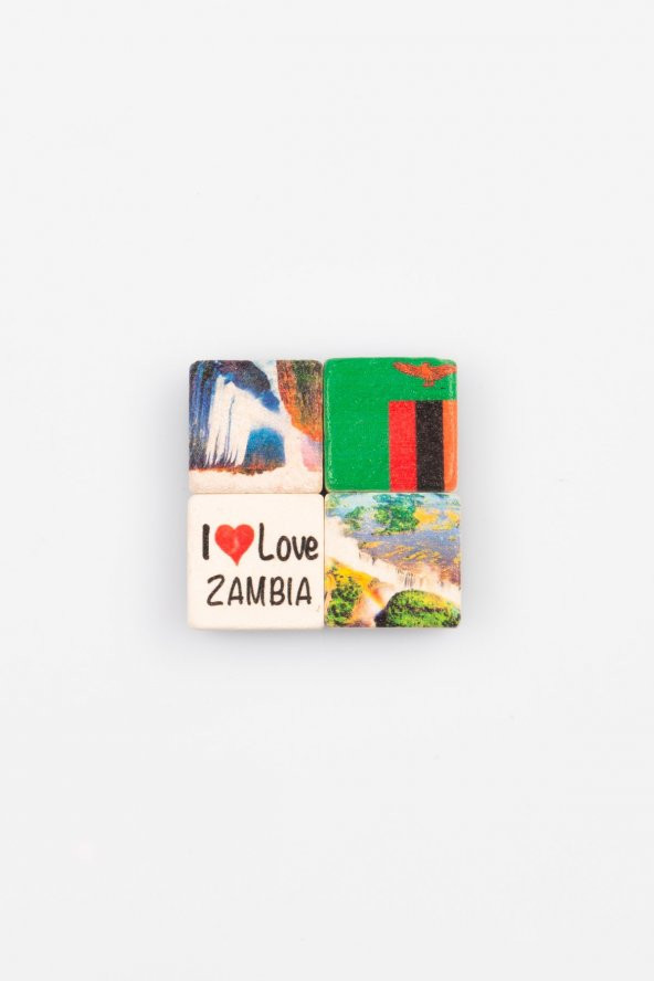 Zambiya Temalı Dörtlü Taş Magnet