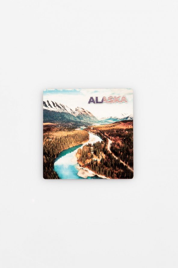 Alaska Temalı Ahşap Bardak Altlığı