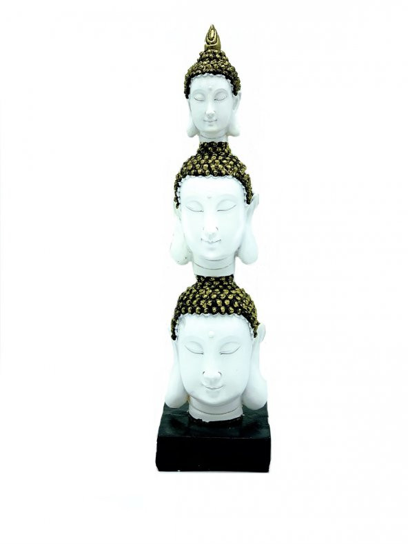 Shakyamuni Amitabha Üçlü Buda Kafası Biblo 30 cm