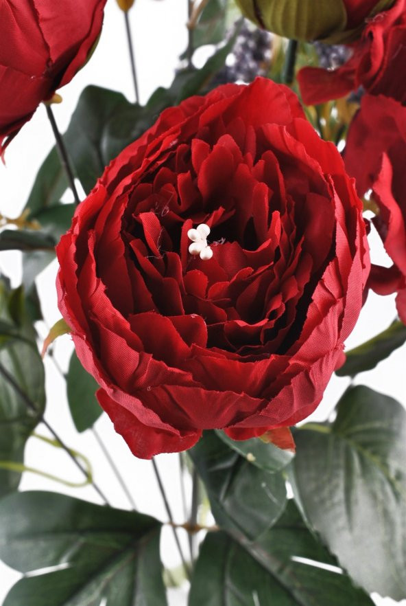 11 Dallı 50 cm Gül Demeti Yapay Çiçek Kırmızı-CK004KZ - 2