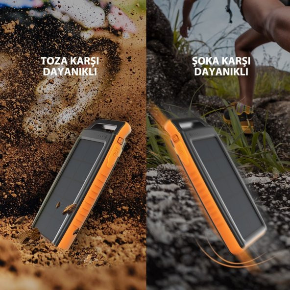 RAVPower RP-PB003 15000mAh IPX4 Outdoor Güneş Enerjili ve Led Işıklı Taşınabilir Şarj Cihazı Powerba - 8
