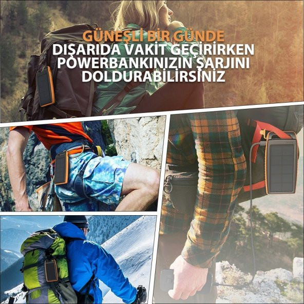 RAVPower RP-PB003 15000mAh IPX4 Outdoor Güneş Enerjili ve Led Işıklı Taşınabilir Şarj Cihazı Powerba - 9