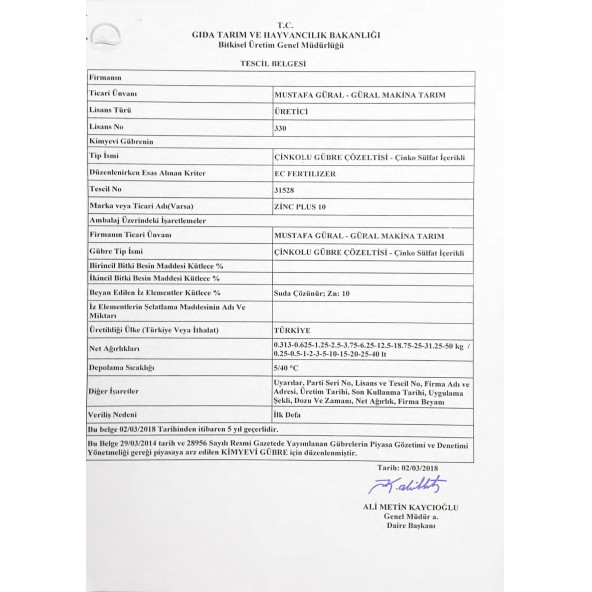 Gmt Zinc Plus 10 20 Lt - 4