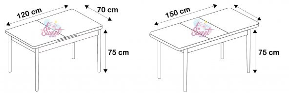 Sweet Home Açılır Silvar Patik Masa 4 Adet Melisa Sandalye Takım - 2