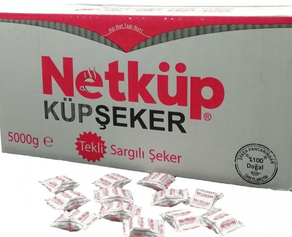 NET KÜP TEK SARGILI KÜP ŞEKER 5 KG. SARGILI KESME ŞEKER