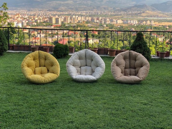 Ev Şehri Bahçe Minderi Yer Pufu Balkon Takımı Mutfak Köşesi Sütlü Kahve(cappuccino) - 2