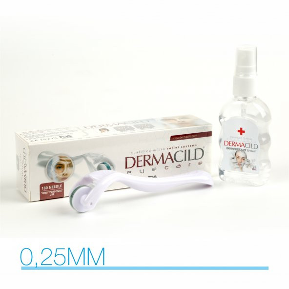 0,25 MM DERMACiLD 180 TİTANYUM İĞNE DERMAROLLER - GÖZ ÇEVRESİ VE ALTI TİTANYUM DERMA ROLLER