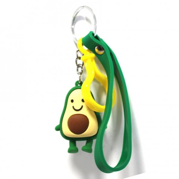 GÜLEN SURAT YEŞİL AVOKADO PLASTİK KANCALI 3 BOYUTLU ANAHTARLIK - 2