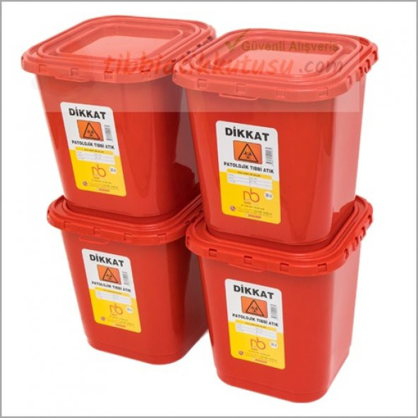 Patolojik Atık Kabı 30 lt Kırmızı Donbox Ücretsiz Kargo - 2
