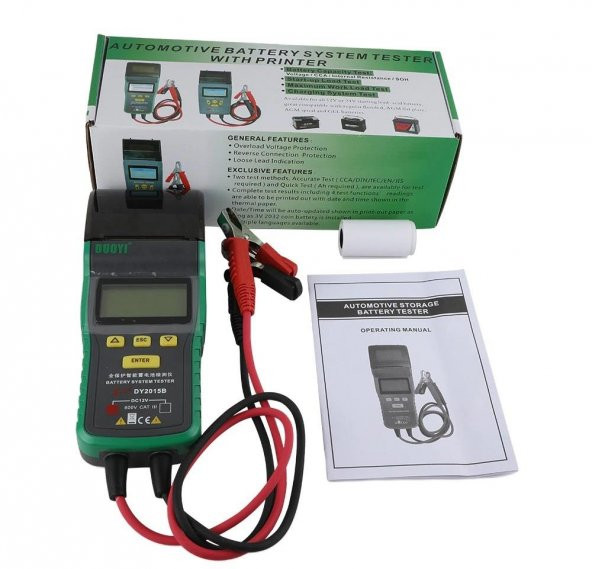 DUOYI DY2015B Termal Yazıcılı Otomotiv Akü Sistemi Test Cihazı 12V - 5