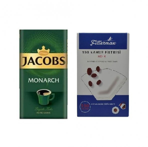 Jacobs Monarch Filtre Kahve 500 Gr + Filtre Kahve Kağıdı 4 Numara
