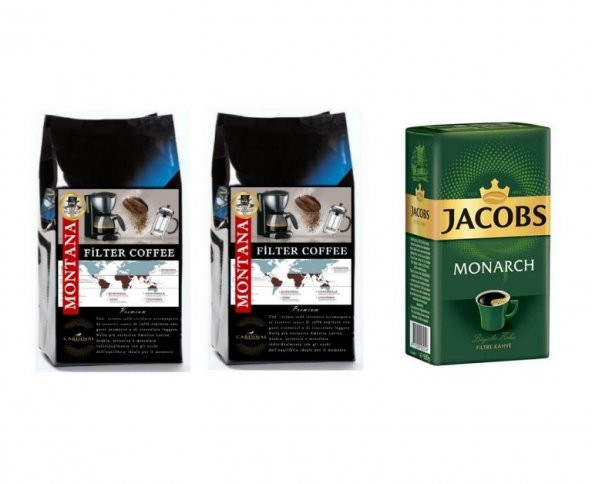 Jacobs Monarch Filtre Kahve 500 Gr + Montana Filtre Kahve 500 x 2